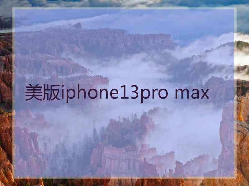 美版iphone13pro max