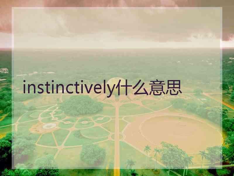 instinctively什么意思