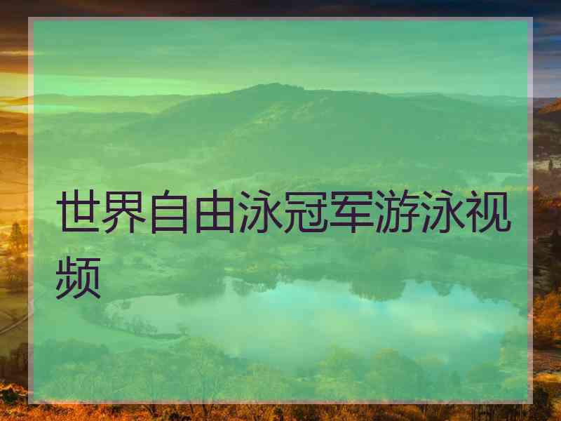 世界自由泳冠军游泳视频