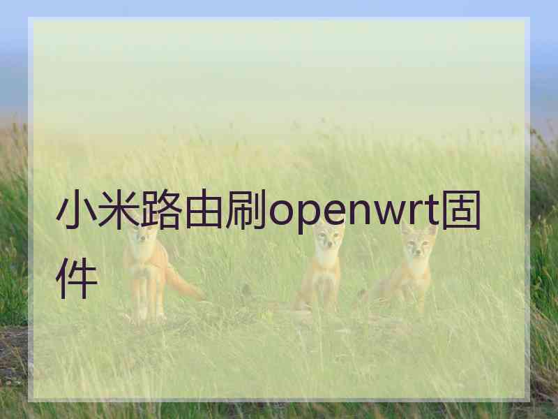 小米路由刷openwrt固件