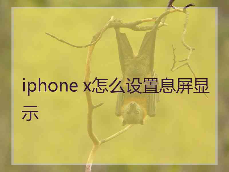 iphone x怎么设置息屏显示