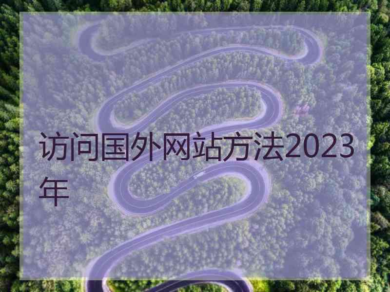 访问国外网站方法2023年