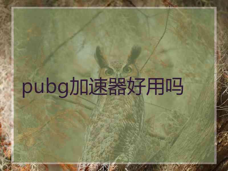 pubg加速器好用吗