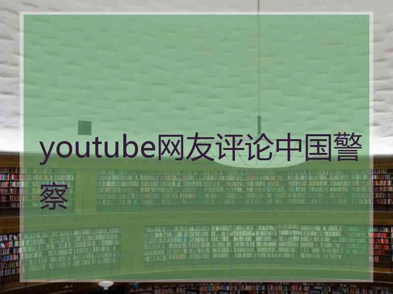 youtube网友评论中国警察