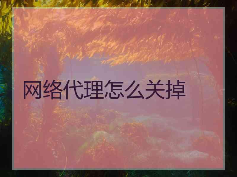 网络代理怎么关掉