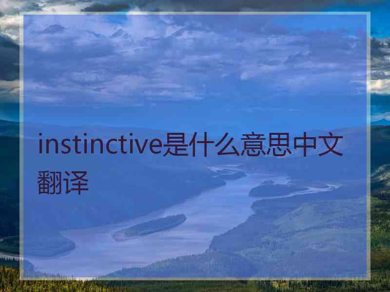 instinctive是什么意思中文翻译